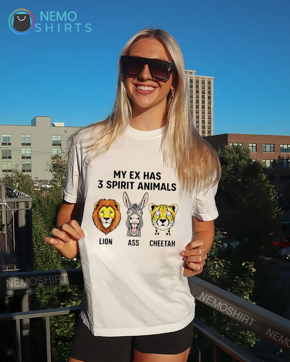 My ex has three spirit animals lion ass donkey cheetah shirt