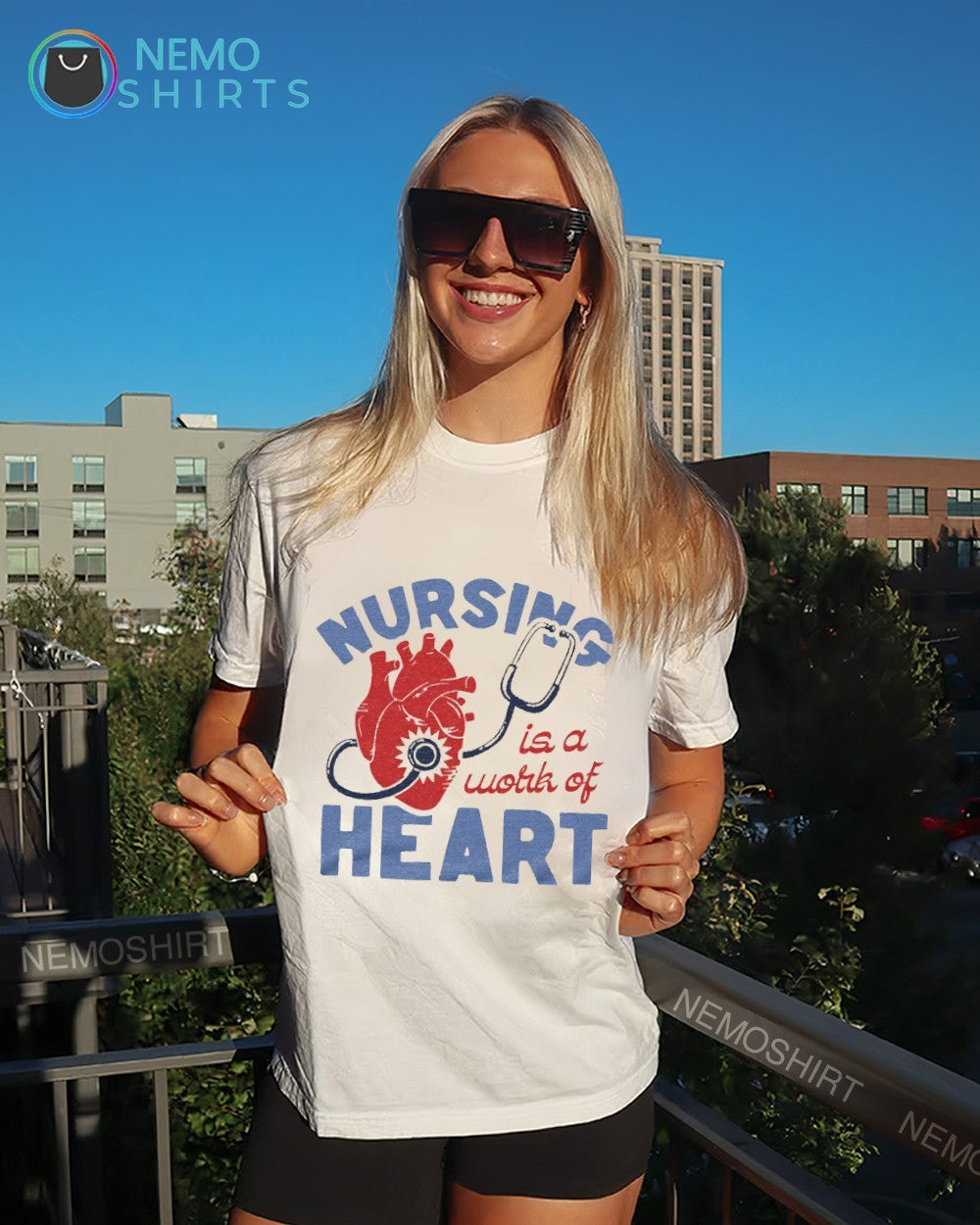 Nursing is a work of heart shirt