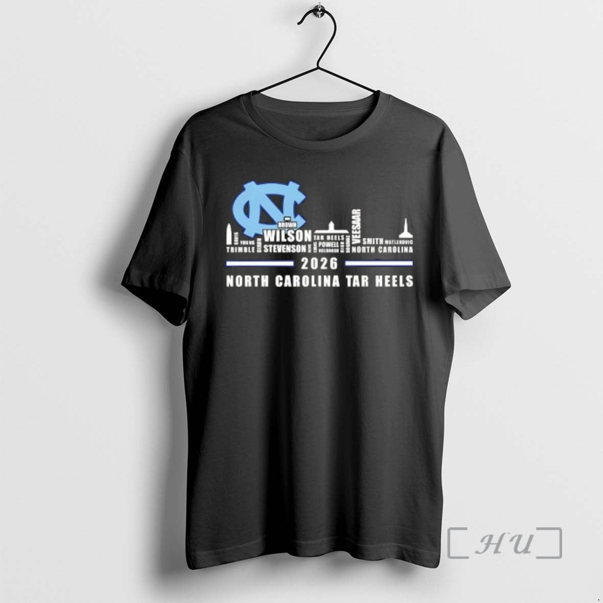 Officials 2026 North Carolina Tar Heels All Names City Skyline