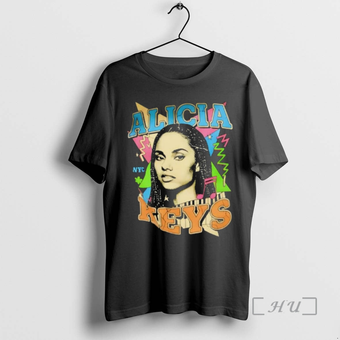Officials Alicia Keys Nyc Piano Keys Retro 90s Style Graphic