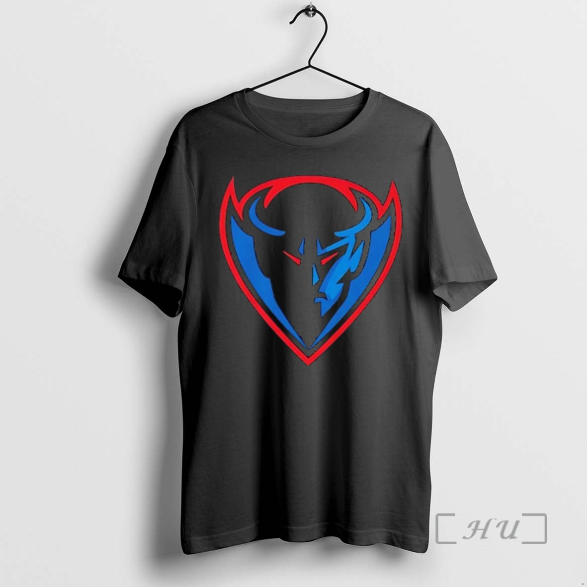 Officials Blue Demon Shield Logo Sports Team Identity Graphic