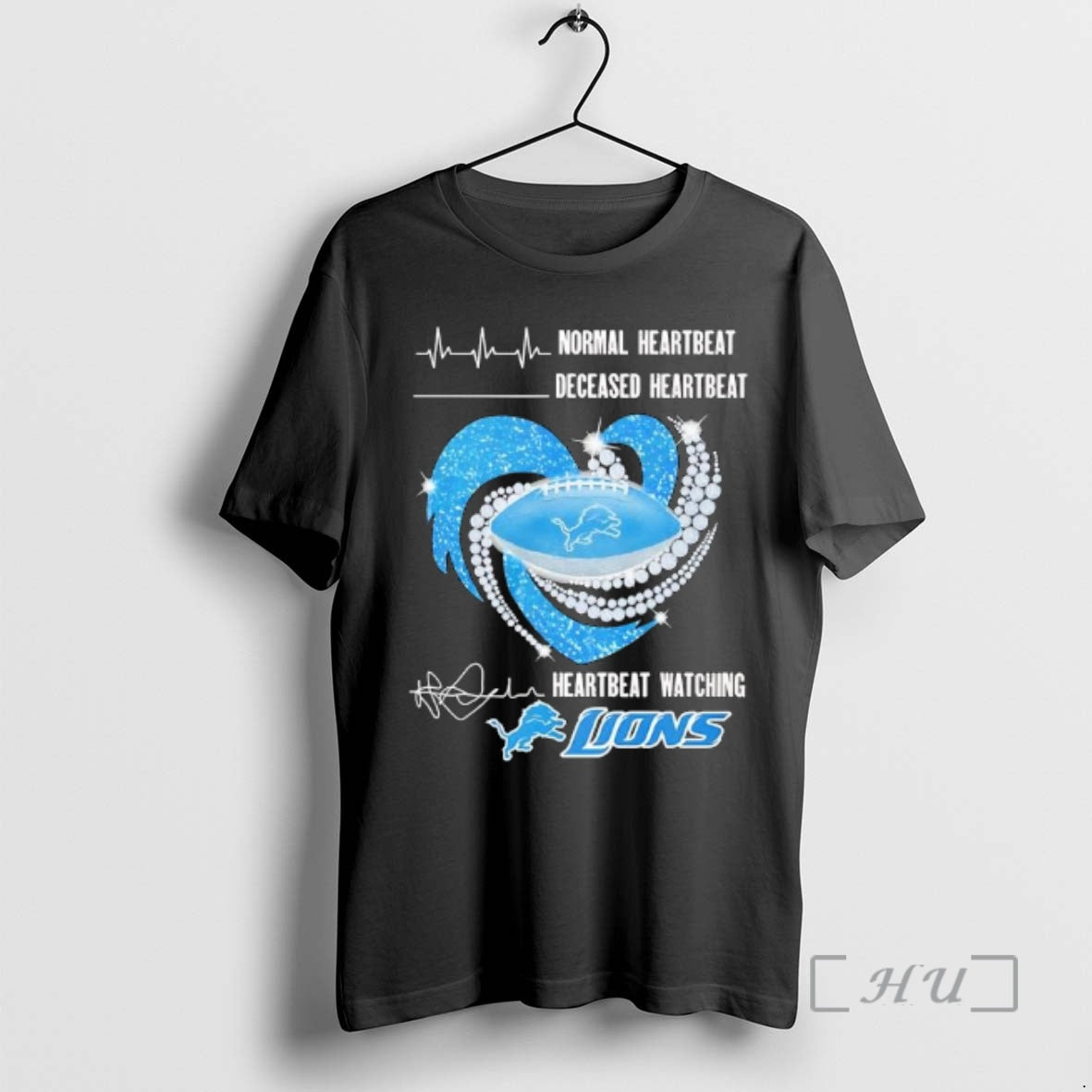 Officials Detroit Lions X Lions Heartbeat Graphic