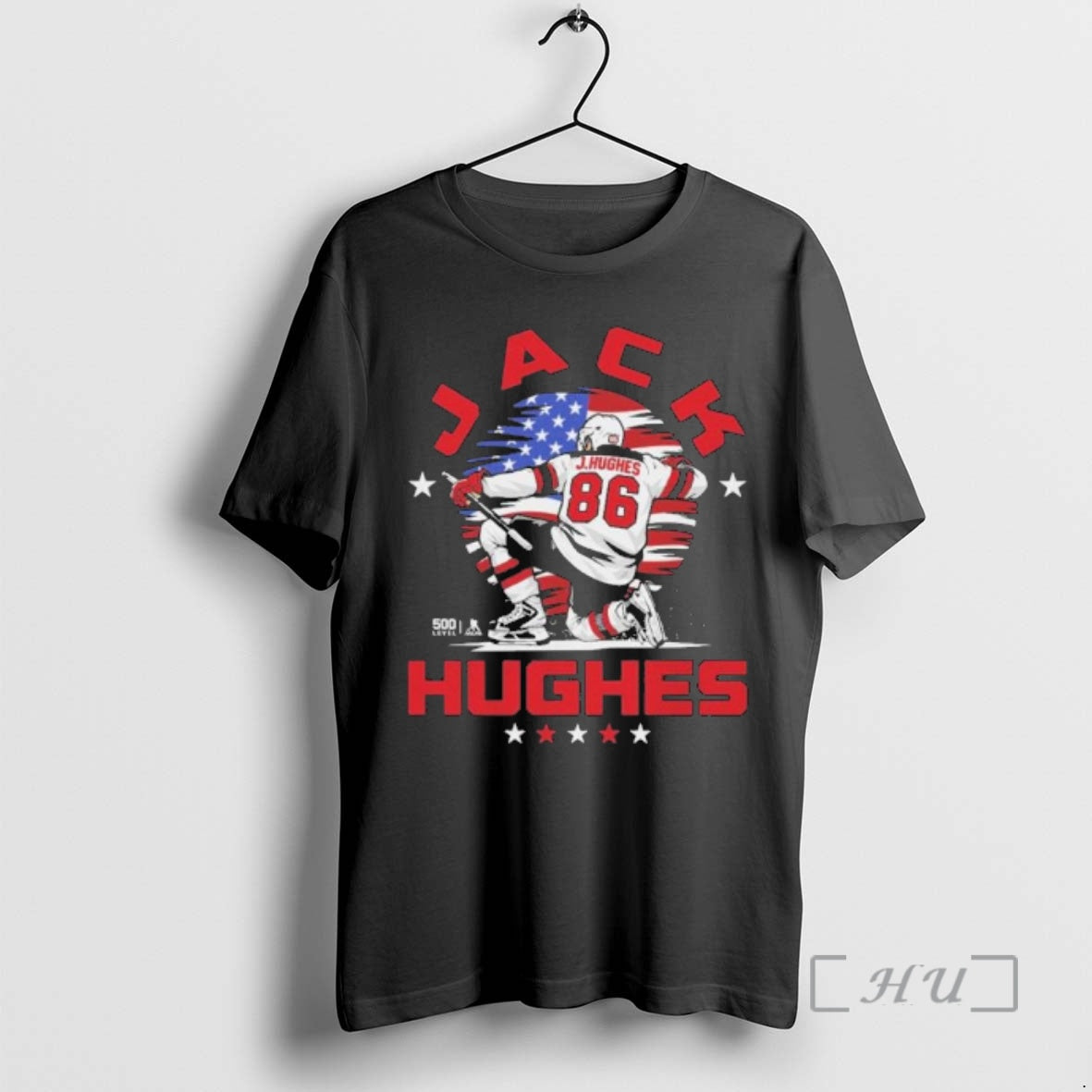 Officials Jack Hughes New Jersey Hockey Usa Flag Celebration