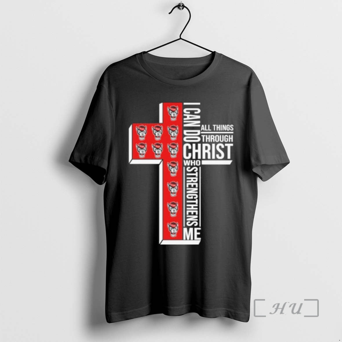 Officials Nc State Wolfpack Logo I Can Do All Things Through Christ Premium T Shirts