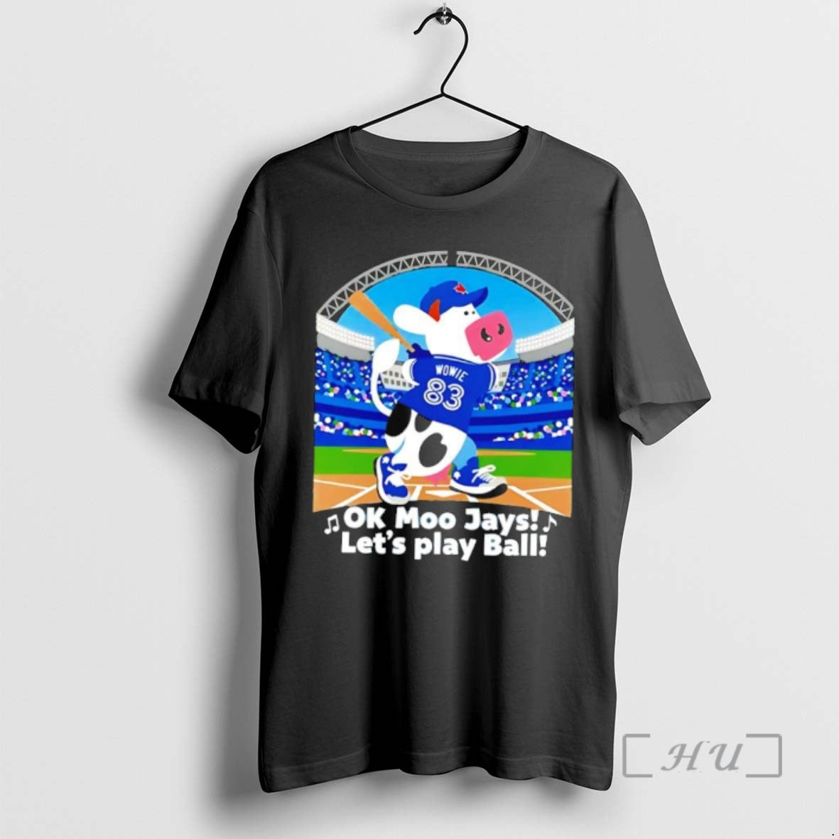 Officials Ok Moo Jays Lets Play Ball Wowie 83 Baseball Cow Premium T Shirts Sweater