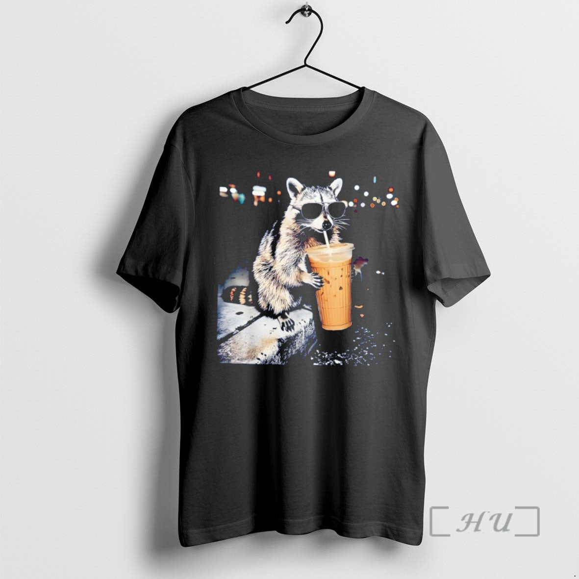 Officials Raccoon Drinking Iced Coffee Funny Animal Meme