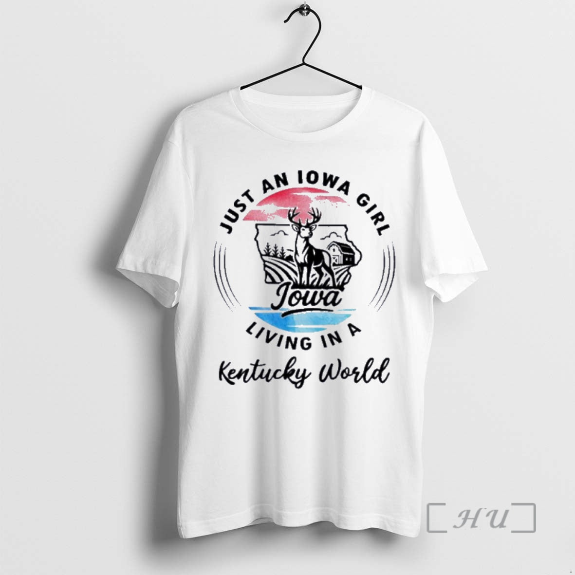 Officials Reindeer Just An Iowa Girl Living In A Kentucky World Premium T Shirts Sweater
