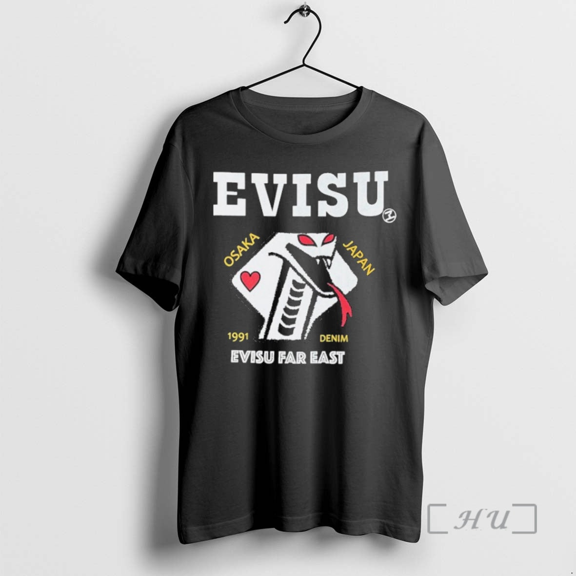 Officials Snake And Poker Evisu Denim Evisu Far East Osaka Japan 1991 Premium T Shirts