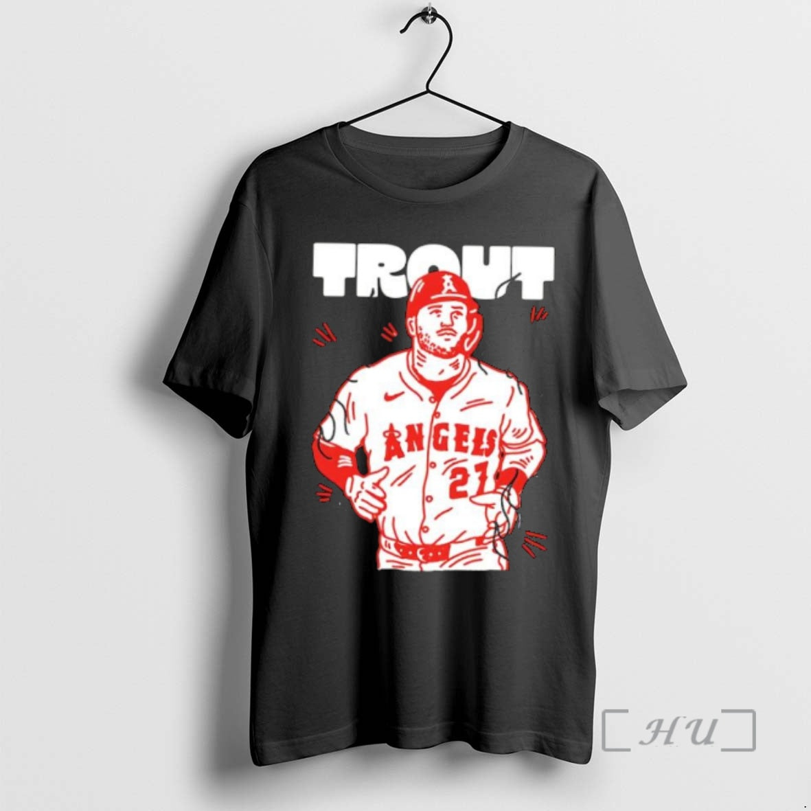Officials Trout Angels 27 Baseball Player Sport Illustration