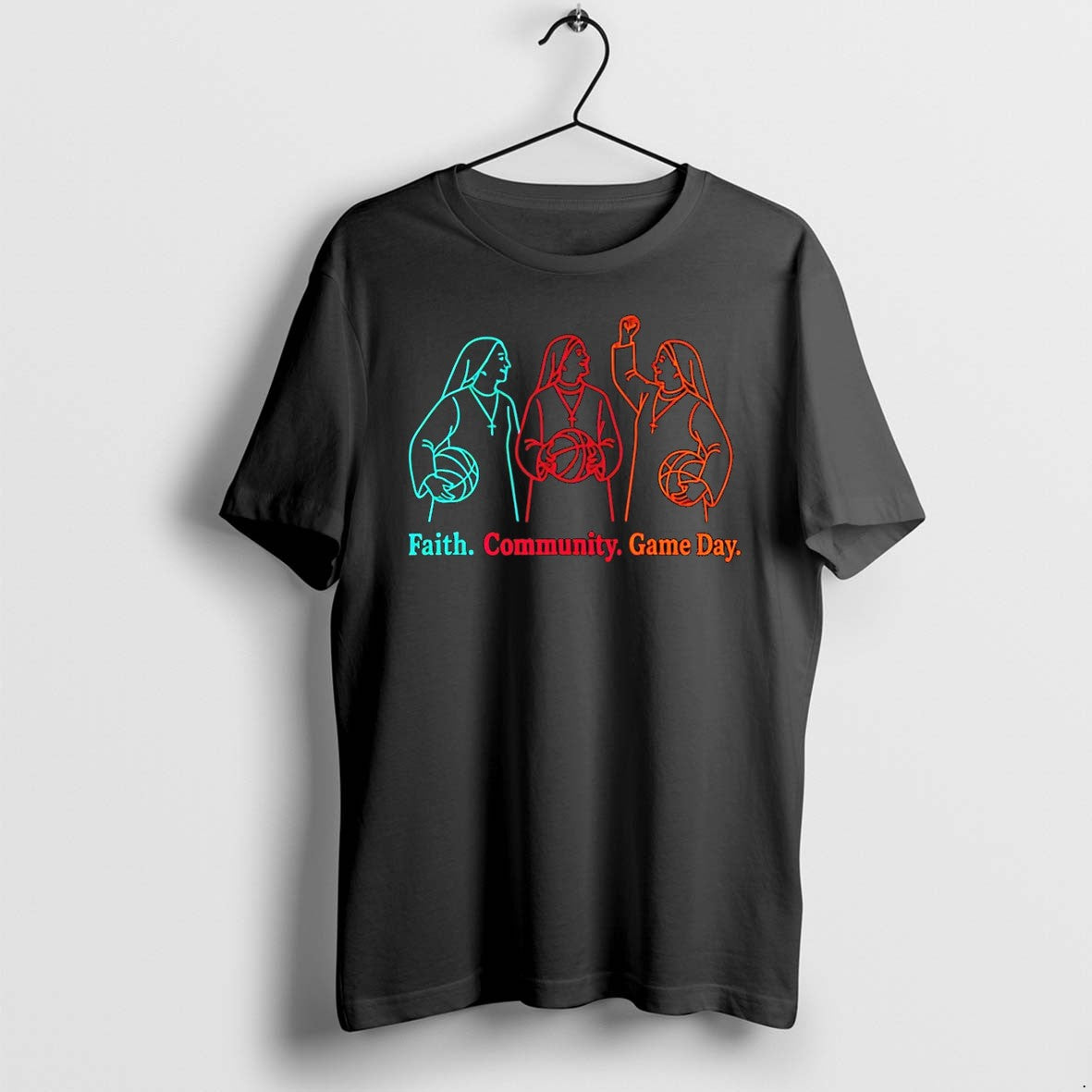 Original Nun Faith Community Game Day San Antonio Spurs Basketball Nba 2026 Tee (1)