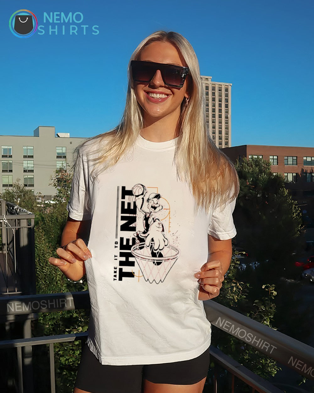 Popeye playing basketball take it to the net NBA playoffs shirt