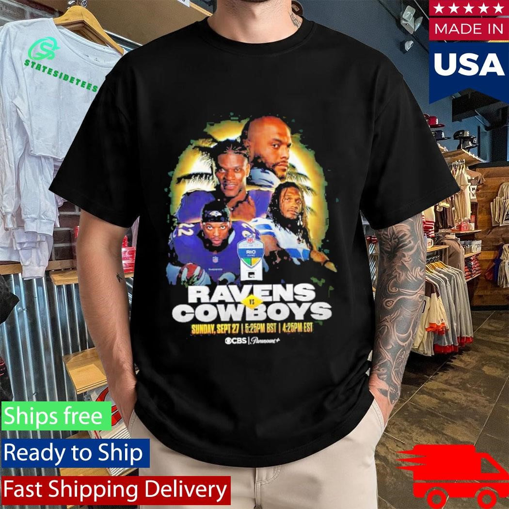 Rio Game 2026 Matchup Baltimore Ravens Vs Dallas Cowboys Week 3 On September 27 2026 T-Shirt