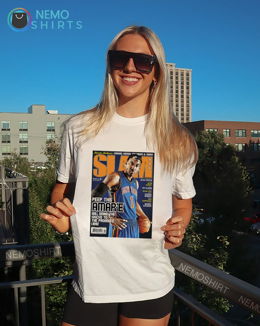 SLAM peep this Amar’e will bring the Knicks to the promised land shirt