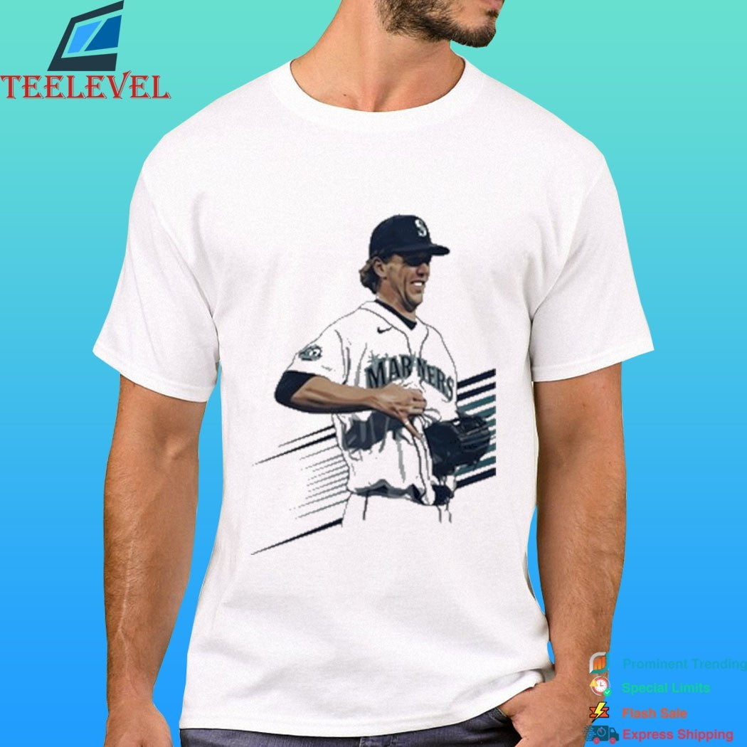 Seattle Mariners Logan Gilbert Baseball Pitcher Catches Ball In Shirt