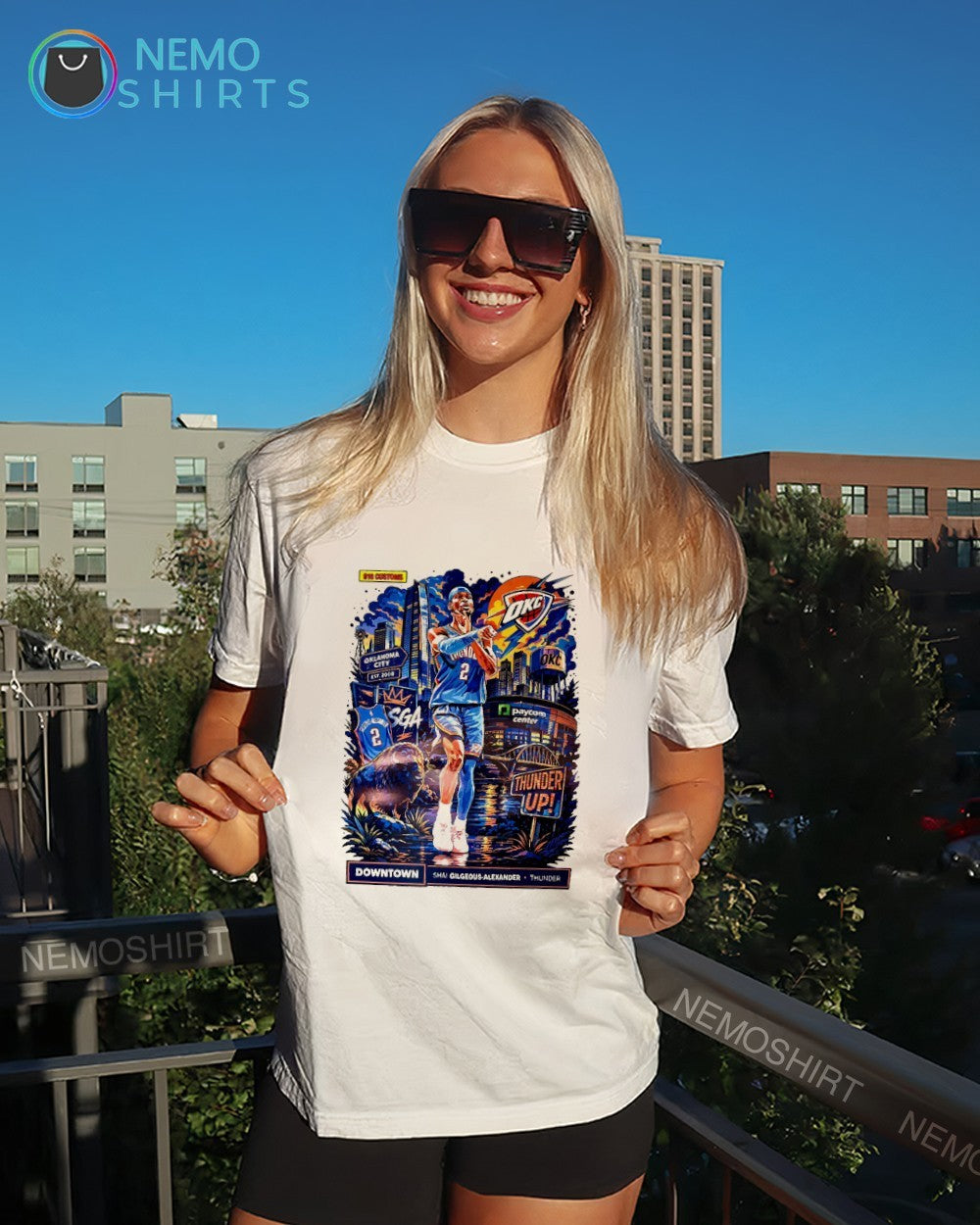 Shai Gilgeous-Alexander Oklahoma City Thunder up skyline shirt