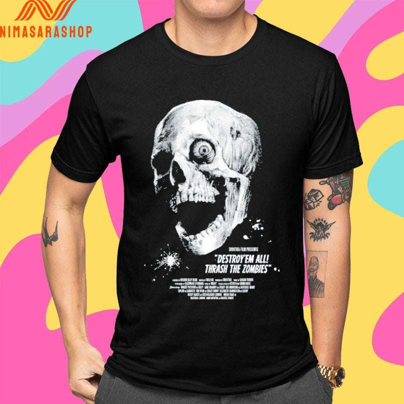 Skull Destroy’ Em All Thrash The Zombies Shirts
