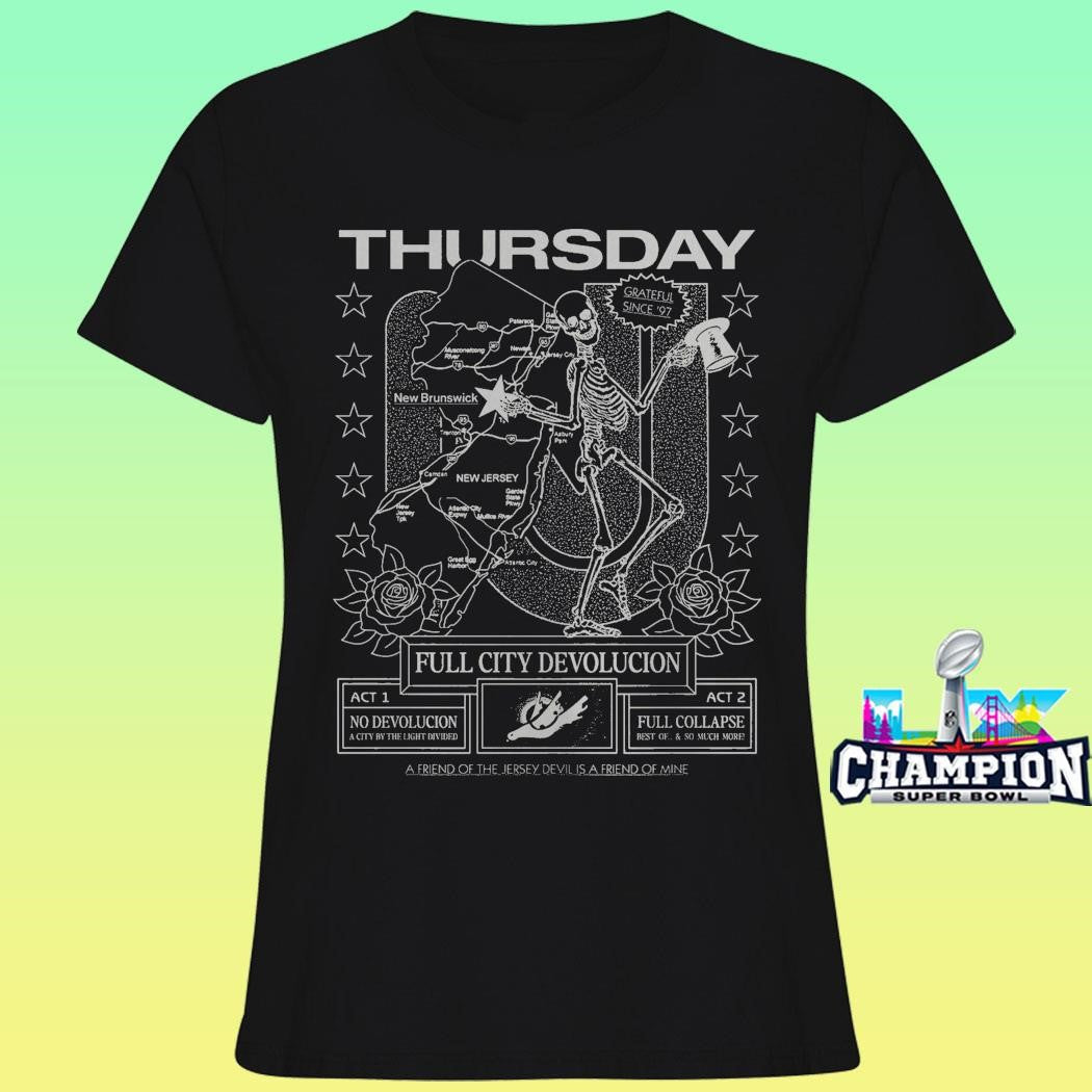 Thursday Silver Skeleton Print Shirt