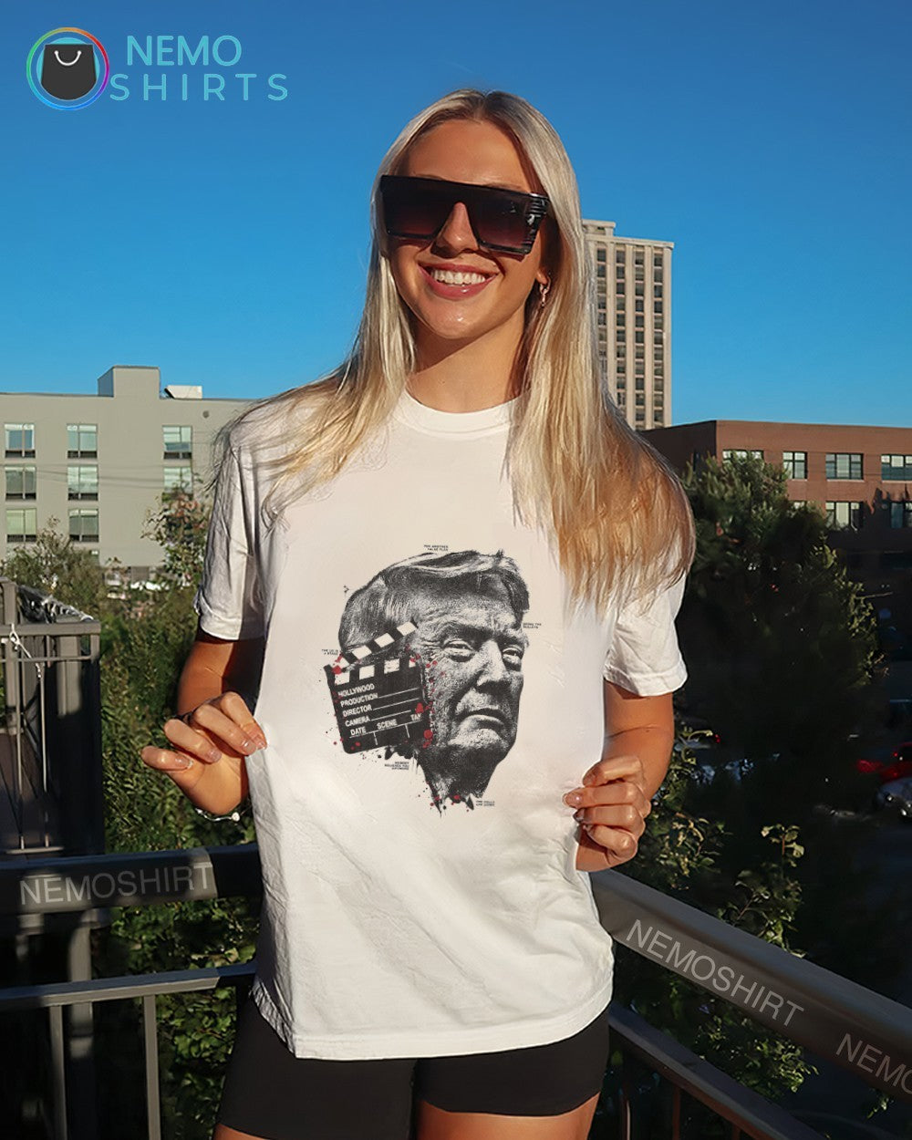 Trump Hollywood for another false flag the us is a stage shirt