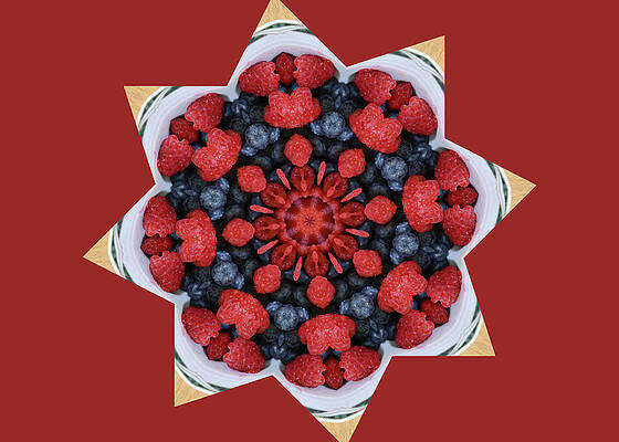 Strawberry And Blueberry Kaleidoscope Print