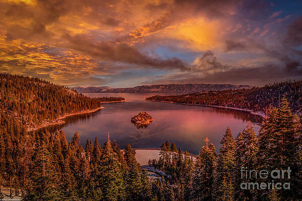 Emerald Bay At Sunset Print