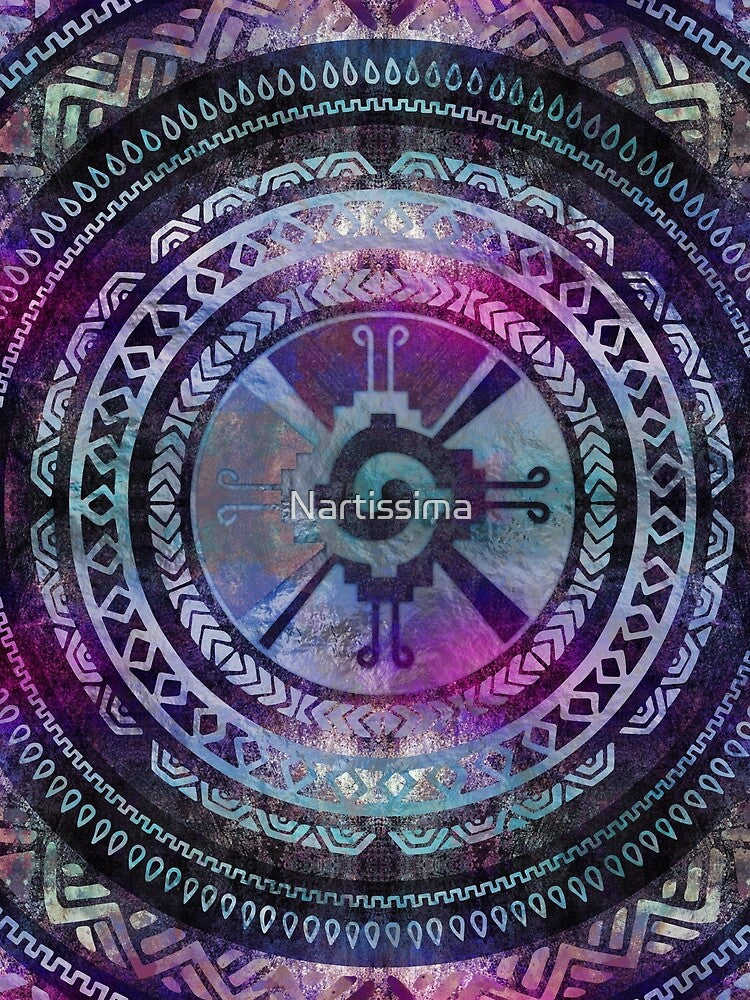 Hunab Ku Mayan Purple and Blues by Nartissima
