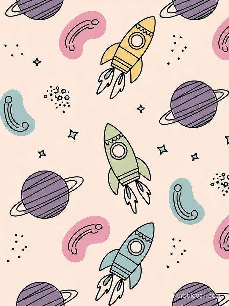 Funky Space Explorers Pattern by Furbulous Faces