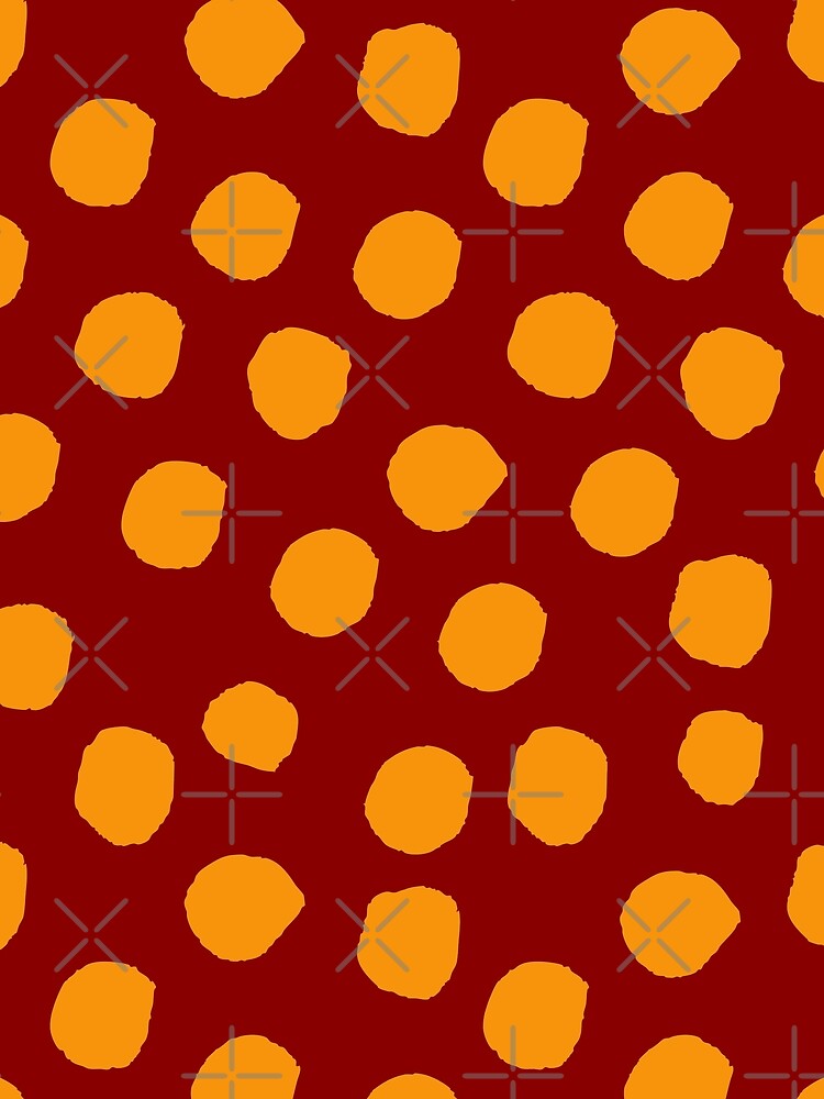 house of lions organic dots in red and gold by neopop