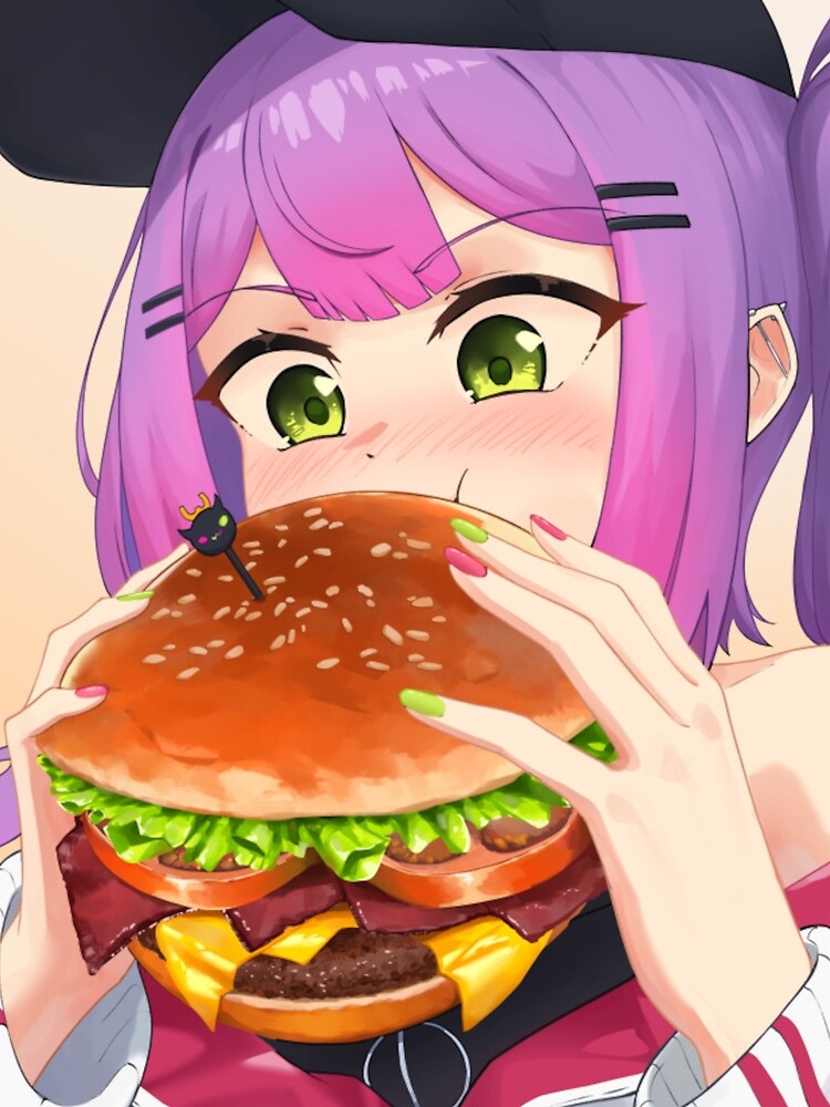 Anime Girl Eating a Burger by SgtAwesomeness