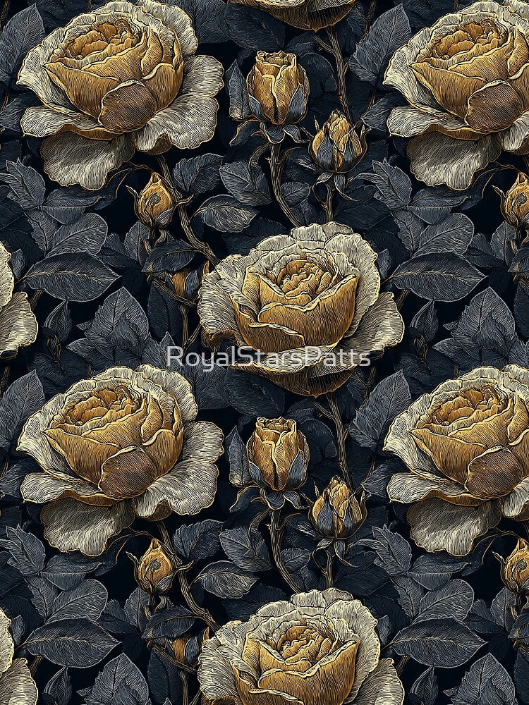 Lush Rose Bouquet - Retro Flower Floral - Gifts For Mom by RoyalStarsPatts