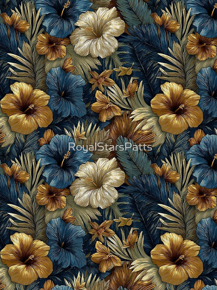 Delicate Tropical Flower Print - Botanical Garden Pattern - Housewarming Gift Ideas by RoyalStarsPatts