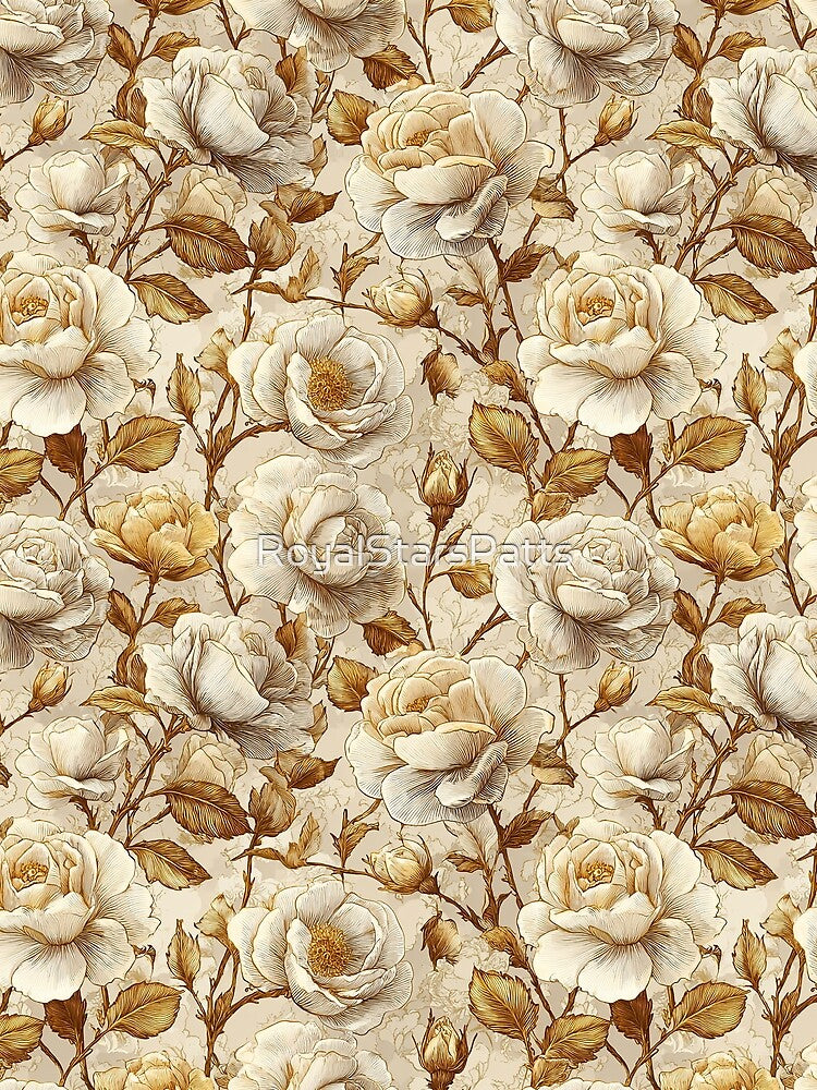 Petaled Rose Print - Flower Bouquet Pattern - Dad Fathers Day Gifts by RoyalStarsPatts
