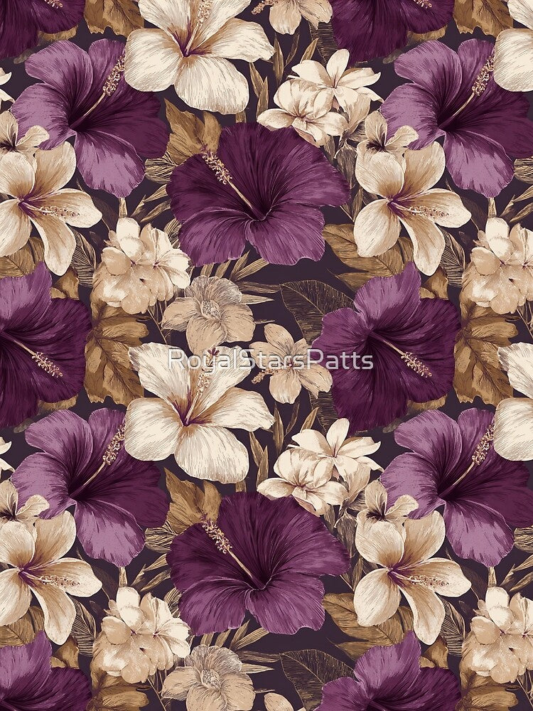 Delicate Tropical Floral Texture - Botanical Garden Pattern - Gift Ideas For Mom by RoyalStarsPatts