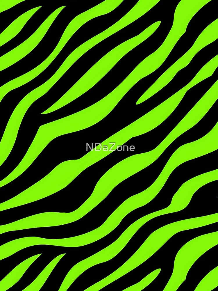 Neon Green and Black Tiger Stripes Print by NDaZone