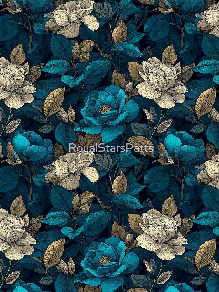Edgy Gardenias Floral - Birth Flower Pattern - Gifts For Grandma by RoyalStarsPatts