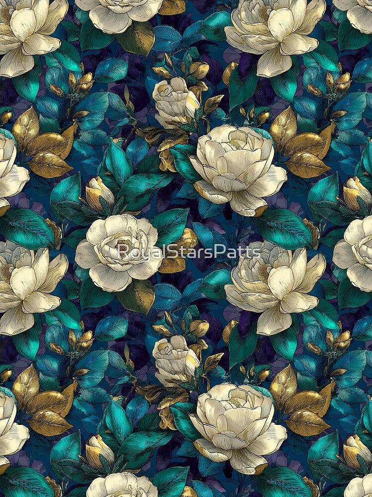 Petaled Gardenias Texture - Flower Floral Pattern - Dad Fathers Day Gifts by RoyalStarsPatts