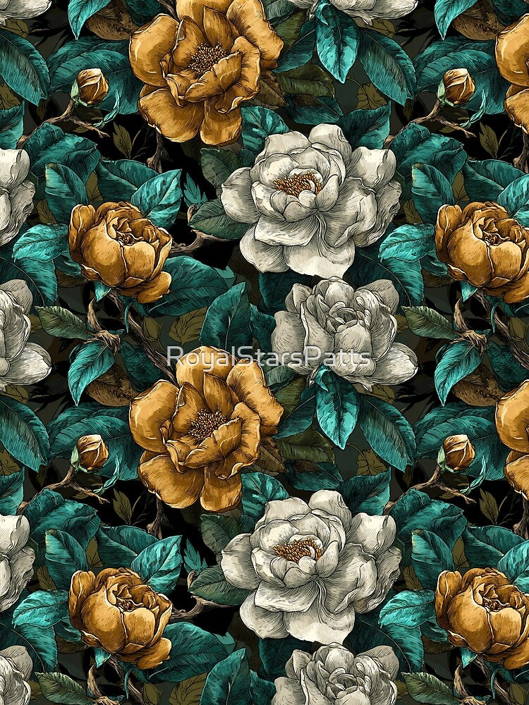Petaled Gardenias - Birthday Flower Pattern - Anniversary Gifts For Her by RoyalStarsPatts