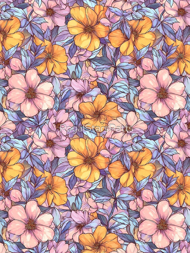 Flourishing Gardenias - Botanical Garden Pattern - Anniversary Gift Ideas by RoyalStarsPatts
