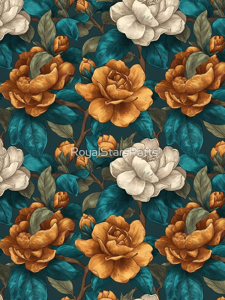 Beautiful Gardenias Texture - Birthday Flower Pattern - Anniversary Gifts For Husband by RoyalStarsPatts