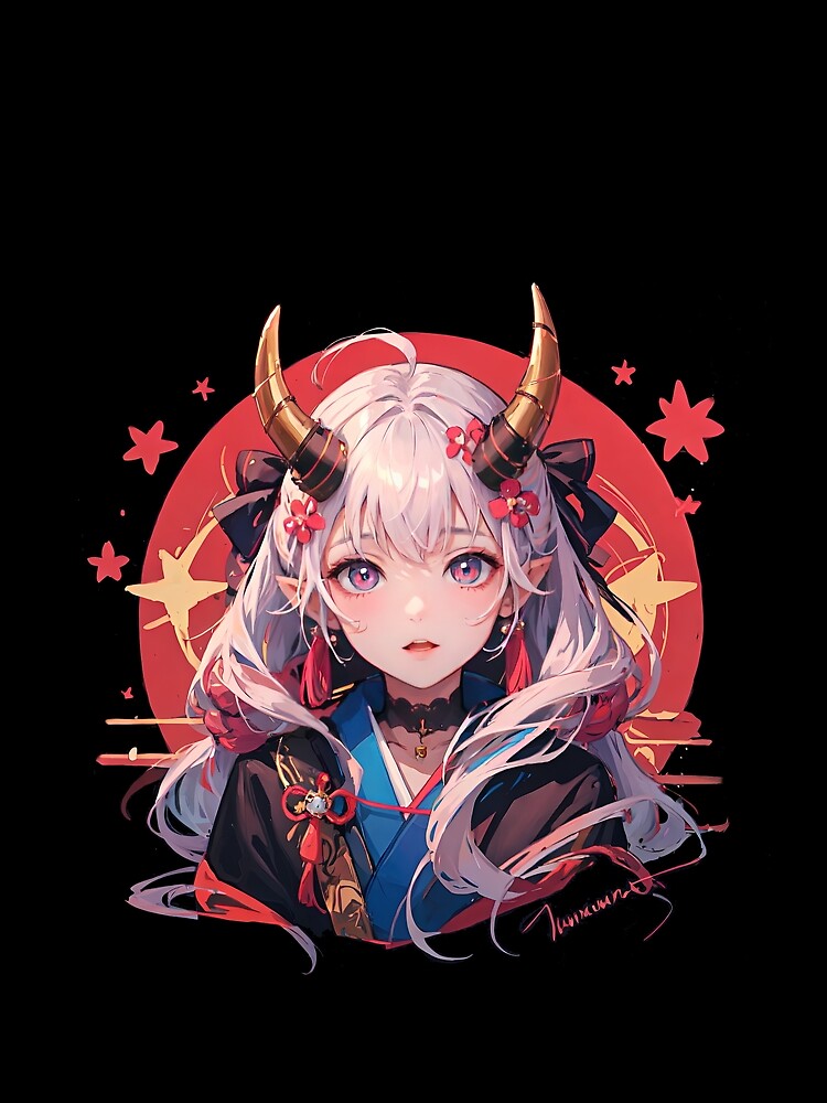 Anime girl in kimono and mask sticker by TheArtistOf2022