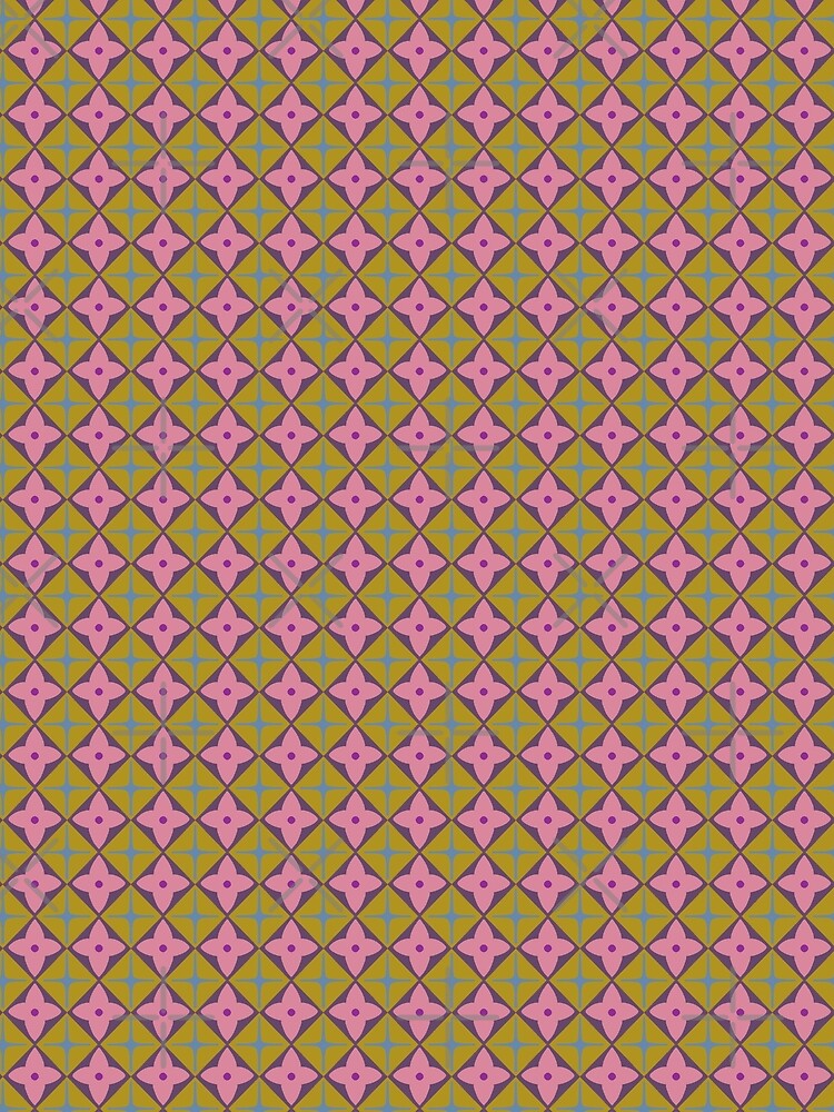 Classic Retro Flower Tiles Pattern by ellealsopaints