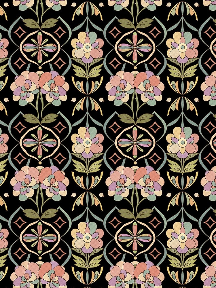 Pastel Bloom – Retro Floral Pattern by tviyluv