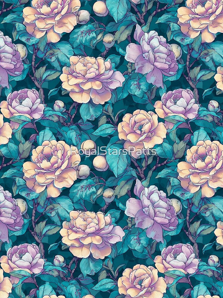 Colorful Gardenias Texture - Flower Bouquet Pattern - Birthday Gifts by RoyalStarsPatts