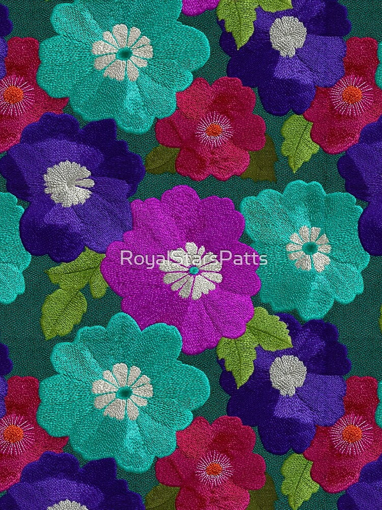 Edgy Elegant Floral Embroidered Print For Summer Gift by RoyalStarsPatts