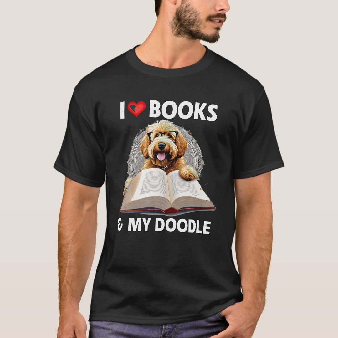 I Love Books and My Golden Doodle Reading Dog Mom