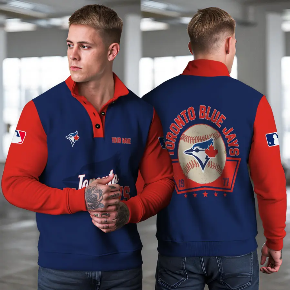 Blue Jays New Collection Casual Stand Collar Sweatshirt