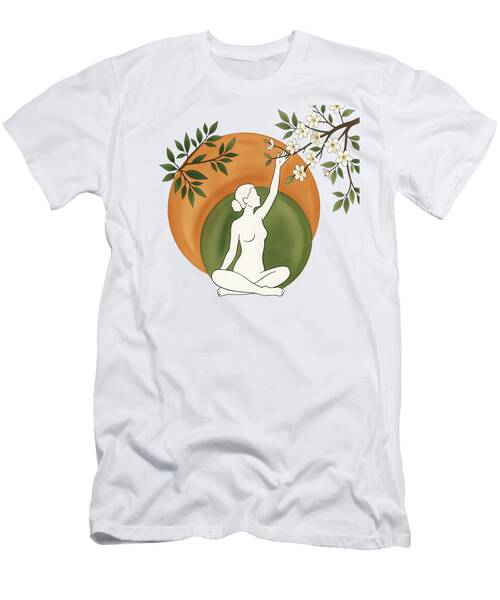 Woman with Blossoming Tree Branch T-Shirt
