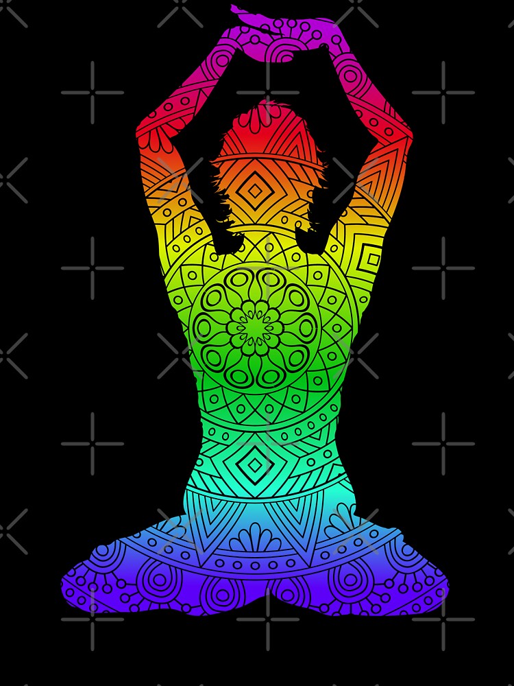 Yoga day June 21 Mandalas yoga woman positive vibes colorfully by bylox