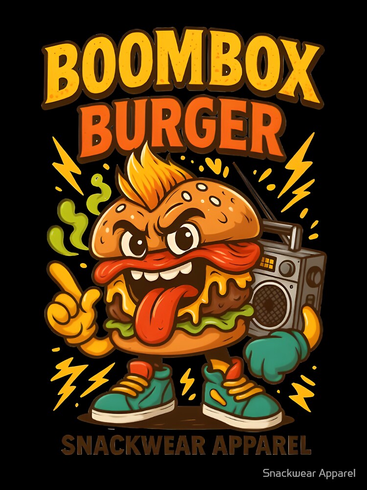 Boombox Burger – Drop the Beat, Not the Bun by Snackwear Apparel