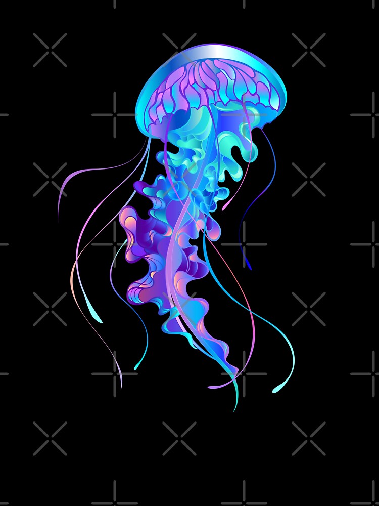 Blue Jellyfish Watercolor by The Love Quill