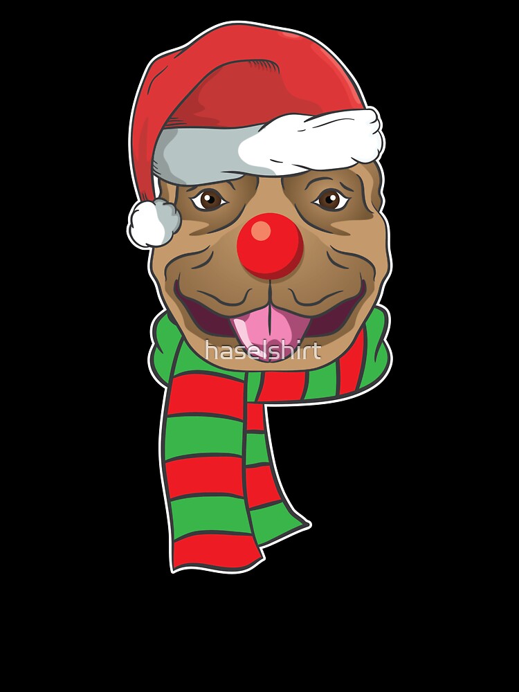 Funny Christmas Dog Xmas Santa Pit bull Holiday Gift by haselshirt